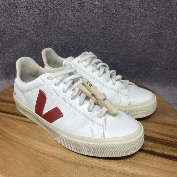 Veja White and Red Athletic Shoes - Picture 9 of 9